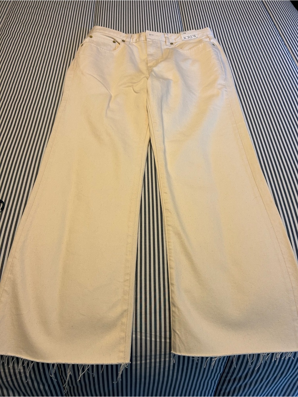 J. Crew Cream Wide-Leg Jeans ‘84 kick out size 28 NWT
